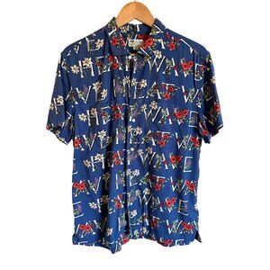 J. Crew Hawaiian Heat Wave Tropical Floral Ladybug Shirt BH604 Cotton Blend Size